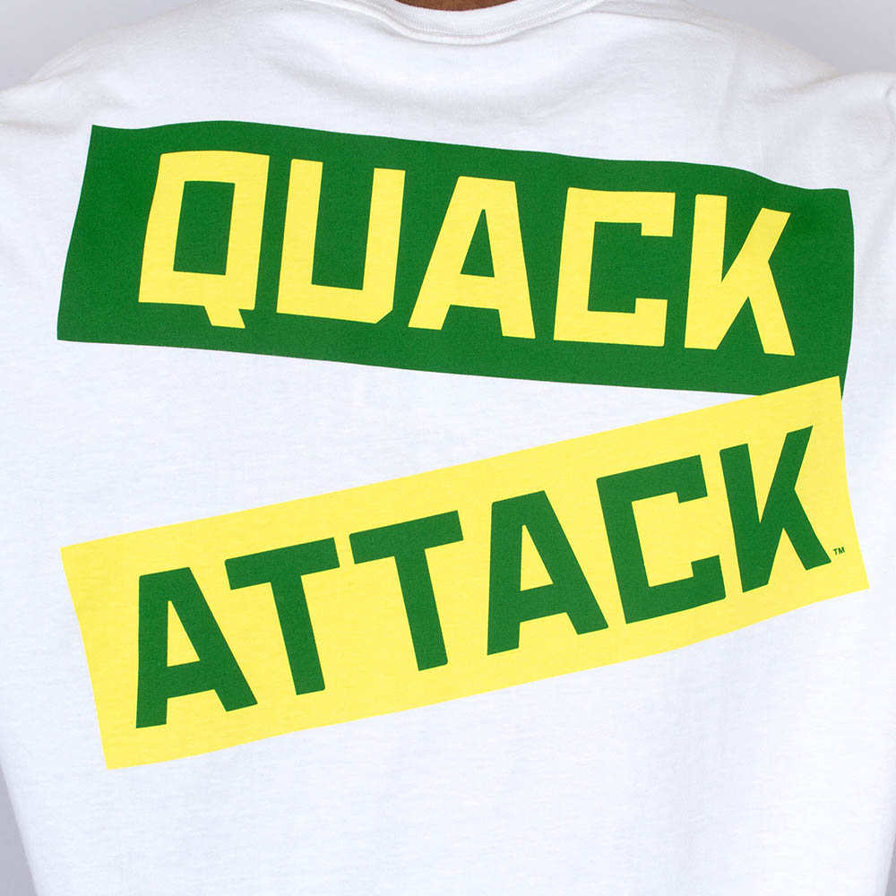 Classic Oregon O, Nike, White, Long Sleeve, Cotton, Men, Quack Attack (back), T-Shirt, 853998